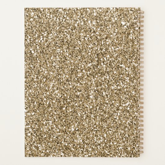 Pfirsichrosa Glitzer Gold Leopard Print Planer (Rückseite)