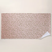 Pfirsichrosa Glitzer Gold Leopard Print   Strandtuch (Vorderseite)