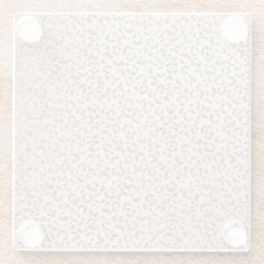 Pfirsichrosa Glitzer Gold Leopard Printwerbung   Glasuntersetzer (Rückseite)
