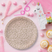 Pfirsichrosa Glitzer Gold Leopard Printwerbung     Pappteller (Party)