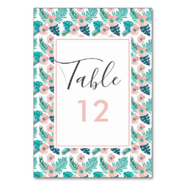 Pfirsichrosa Hochzeit vom tropischen Hawaiianische Tischnummer