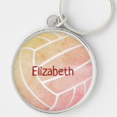 Pfirsichrosa individuelle Name Volleyball Schlüsselanhänger (Vorne)