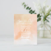 Pfirsichrosa Korallenfarbe Omelett Save the Date Ankündigungspostkarte (Stehend Vorderseite)