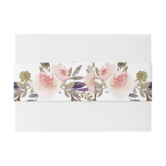 Pfirsichrosa Lavendel Blume Bänder Einladungsbanderole (Rückseitenbeispiel)