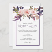 Pfirsichrosa Lavendel Blume Einladungen (Vorderseite)