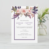 Pfirsichrosa Lavendel Blume Einladungen (Stehend Vorderseite)