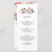 Pfirsichrosa Lavendel Lila Wildblumen Menükarten (Vorne/Hinten)