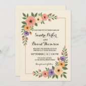 Pfirsichrosa Lavendel Wasserfarbe Romantische Hoch Einladung (Vorne/Hinten)