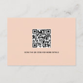 Pfirsichrosa Mohn Blume QR Hochzeitsdetails Begleitkarte (Rückseite)