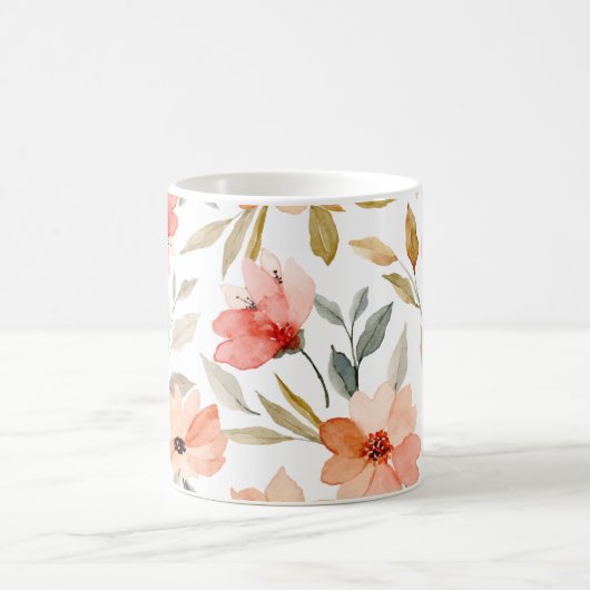 Pfirsichrosa Muster Kaffeetasse (Mittel)