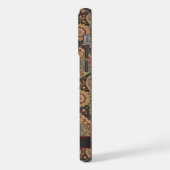 Pfirsichrosa Paisley-Muster, individuell einstellb iPhone Hülle (Linke Seite)