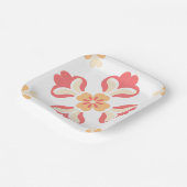 Pfirsichrosa Pappteller (Gewinkelt)