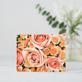 Pfirsichrosa Postkarte (Stehend Vorderseite)