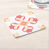 Pfirsichrosa Rechteckiger Pappuntersetzer (angewinkelt)