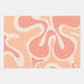 Pfirsichrosa Retro Abstrakte Muster Geschenkpapier Set (Vorderseite)