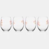 Pfirsichrosa Retro getanzt und Verlobt Weinglas Ohne Stiel (Links)