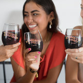 Pfirsichrosa Retro Girls Trip Weinglas Ohne Stiel