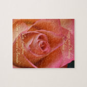Pfirsichrosa Rose Puzzle personalizable (Horizontal)