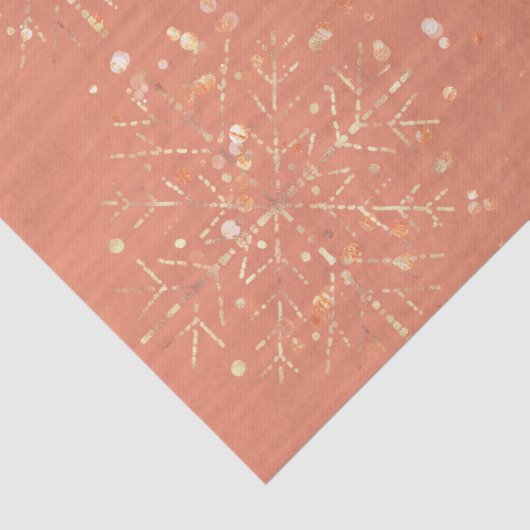 Pfirsichrosa Schneeflocken Weihnachtsgebäck Seidenpapier (Detail)