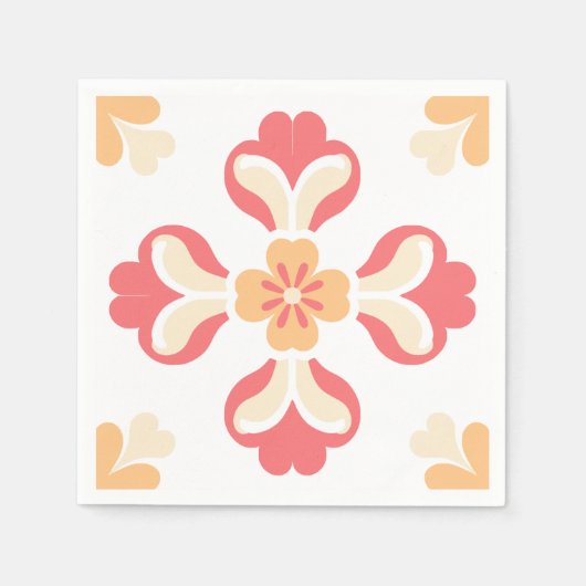 Pfirsichrosa Serviette (Vorderseite)