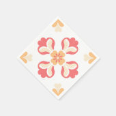 Pfirsichrosa Serviette (Ecke)