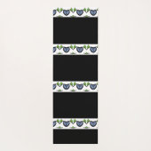 Pfirsichrosa und blauer Streifen Yogamatte (Rückseite)