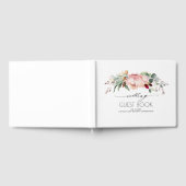 Pfirsichrosa und Burgund Blooms Hochzeit Gästebuch (Voll)