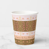 Pfirsichrosa und Gold Pappbecher (Rückseite)