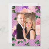 Pfirsichrosa und Lavendel Lila Blumenhochzeit Einladung (Rückseite)