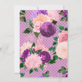 Pfirsichrosa und Lavendel Lila Blumenhochzeit Einladung (Rückseite)