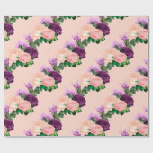 Pfirsichrosa und Lavendel Lila Geschenkpapier (Flach)