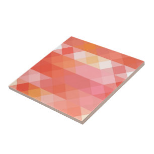 pfirsichrosa und weiße Geometrie Fliese
