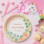 Pfirsichrosa Weißer Brunch Bläschen Pappteller (Party)