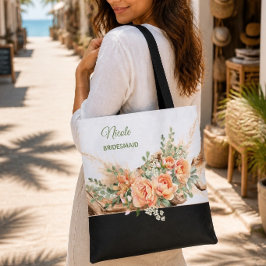 Pfirsichrosen- und Treibholz-Hochzeitstasche Tasche