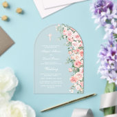 Pfirsichrosenbogen-Hochzeit Acryleinladungen (Insitu (Hochzeit))