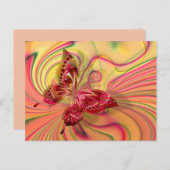 Pfirsichroter Schmetterling Postkarte (Vorne/Hinten)