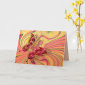 Pfirsichroter Schmetterlingskarte Karte (Gelbe Blume)