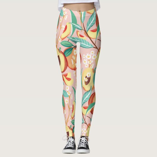 Pfirsichsaison Leggings (Vorderseite)