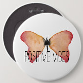 Pfirsichschmetterling mit personalisierten button (Vorne & Hinten)