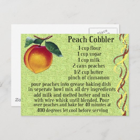 Pfirsichschmuck Postkarte (Vorne/Hinten)