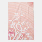 Pfirsichspirale, Filigree und Blume Geschirrtuch (Vertikal)