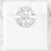 Pfirsichstpfirsichstempel Runder Aufkleber (Tasche)