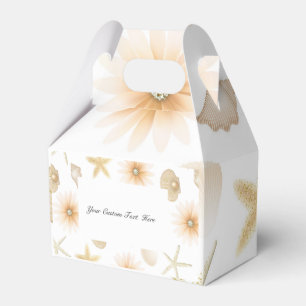 Pfirsichstrand Muscheln & Blumen Moderne Hochzeit Geschenkschachtel