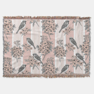 Pfirsichstreifen Blumen-Vogel Elegant (7) Decke