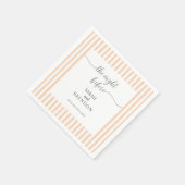 Pfirsichstreifen die Nacht vor der Hochzeit Serviette (Ecke)