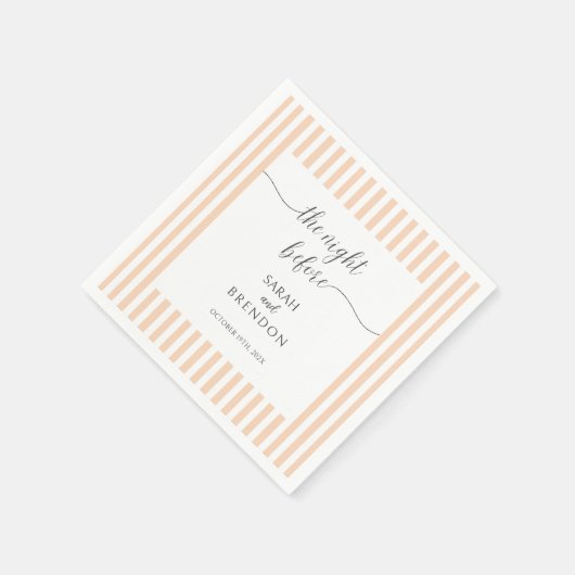 Pfirsichstreifen die Nacht vor der Hochzeit Serviette (Ecke)