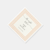 Pfirsichstreifen die Nacht vor der Hochzeit Serviette (Ecke)