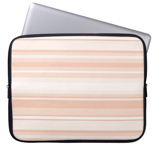 Pfirsichstreifen Laptopschutzhülle (Vorderseite)