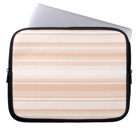 Pfirsichstreifen Laptopschutzhülle (Vorderseite)