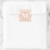 Pfirsichstreifen Quadratischer Aufkleber (Tasche)